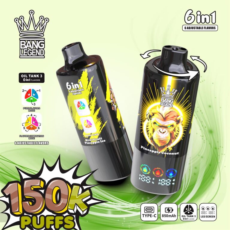 E-papieros Jednorazowy BANG LEGEND 150K (6 w 1) | Ekran LCD – zdjęcie 2